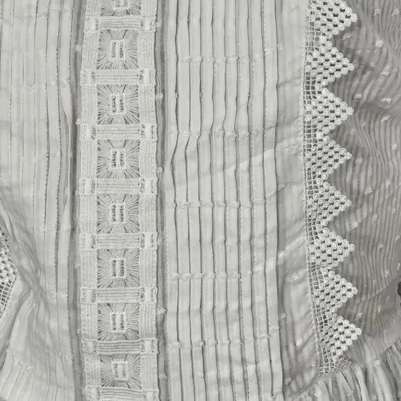 2/$50 City Chic Plus Size Summer Delight Ivory Puff Sleeve Peplum Blouse Size 14 - Picture 3 of 8